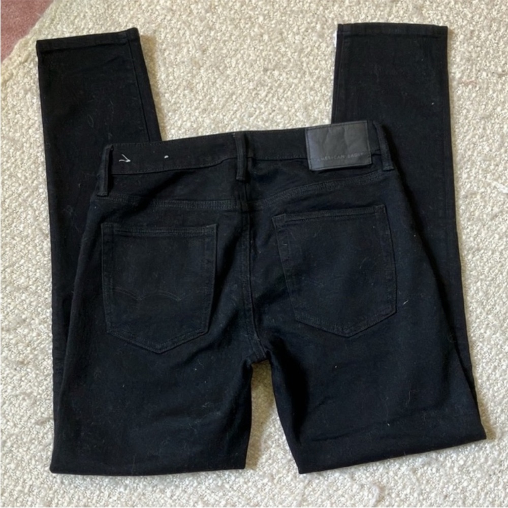 🦅 AMERICAN EAGLE AIRFLEX+ MENS SIZE 28x30 BLACK ATHLETIC SKINNY JEANS